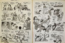 Original Comic Artwork Hand Drawn Mind Your Language Story Board Artwork in original Pen & Ink by