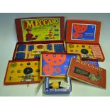Selection of French Boxed Meccano to include Set 1A, two B Sets of Cogs, Electric Motor together
