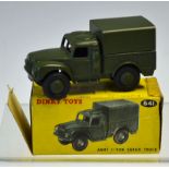 Dinky Toys Army 1 Ton Cargo Truck  No. 641 in good condition with original box (writing on, used)