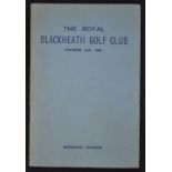 Darwin, Bernard - "The Royal Blackheath Golf Club" golf club handbook c1945 (unlisted) - original