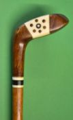 Fine unnamed Sunday golf walking stick fitted with a socket wood head handle - c/w decorative