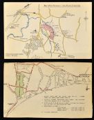 2x early golf course road map postcards - to include The West Sussex Golf Club Ltd and Parkstone