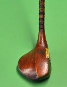 R Neilson Musselburgh most unusual scalloped back shaped head brassie - with alloy sole plate,