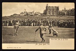 1895 St Andrews Amateur Golf Championship postcard - showing 'Mr John Ball Jnr and The late Mr F.