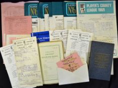 Collection of cricket scorecards, programmes and some tickets from 1970s onwards - to incl