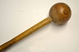 1950s wooden cricket conditioning hammer stamped "M.C.C Conditioning Hammer" to the head c/w