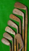 8x various assorted irons from long irons to m/niblicks - makers incl Winton, Alex Lowe, H Andrews