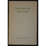 Darwin, Bernard - "The Hayling Golf Club" golf club handbook issued in 1940 - original wrappers