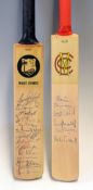 2x official MCC and West Indies miniature signed cricket bats c1990s - both signed in ink to incl