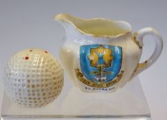 Foley China Co St Andrews souvenir ware cream jug c1920s - decorated with St Andrews Crest and The