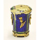 Rare 1842 St Legers Winners yellow metal and enamel commemorative whip handle top - enamelled in