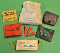 Collection of early carton packets of golf tees to incl 12x A Macduff Glasgow "Woodies" assorted