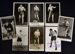 Collection of 1930s onwards British Boxing Prize fighters signed publicity postcards (8) to incl Len