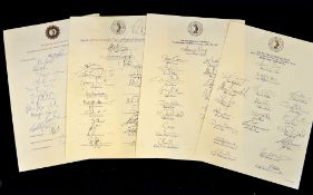 4x 1990s Official South Africa signed cricket team sheets to incl '92 (India), '94 (U.K), '95 (