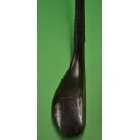T Dunn very unusual high crown dropped heel longnose driver c1885 - with original central leather