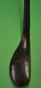 T Dunn very unusual high crown dropped heel longnose driver c1885 - with original central leather
