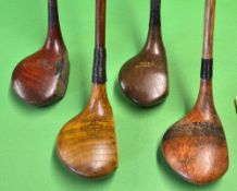 4x various good size socket head woods to incl 3x drivers and a brassies all in stained