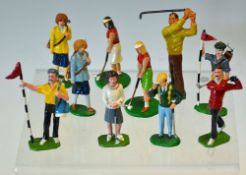 Collection of 10 various later lead cold painted golfing figures - to include 4x male, 6x female