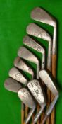 10x various irons to incl a mussel back lofting iron, 2x Tom Stewart mid iron, Winton mid iron,
