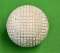 Fine unnamed square lined pattern guttie golf ball - retaining all the original white paint - unused