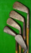 5x various smf irons - makers marks indistinct to incl Anderson Anstruther, Dickson, Cunningham