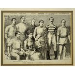 3x early tennis prints from the 1880s to incl a) "Leading Lawn-Tennis Players-photographed by EM
