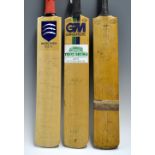 3x various cricket bats - 2x signed to incl Gunn & Moore 1984 bat signed by Nottinghamshire mostly