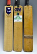 3x various cricket bats - 2x signed to incl Gunn & Moore 1984 bat signed by Nottinghamshire mostly