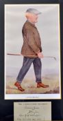 J H Taylor Vanity Fair Signed golf print display - titled J H Taylor "John Henry" mounted with a