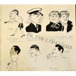 1935 artist album titled and signed "Spare Moments" c/w large collection of hand drawn Percy Fender,