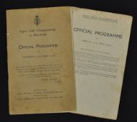 Rare 1929 Open Golf Championship official programme - for Thursday 9th May played at Muirfield and