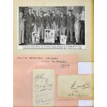 1935 South African cricket test players autographs (6) - to incl Cameron, Crisp, Bell, Viljeon and