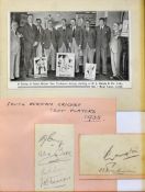 1935 South African cricket test players autographs (6) - to incl Cameron, Crisp, Bell, Viljeon and