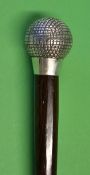 Fine Sunday golf walking stick fitted with square line mesh silver plated golf ball handle mounted