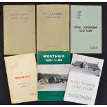 6x Sussex golf club handbooks from the 1930s onwards by Robert HK Browning, Tom Scott and Henry