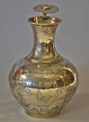 1875 Dum Dum Steeplechase Meeting Calcutta silver claret trophy - hallmarked London 1874 and