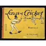 Rare and early cricket book by Chas Crombie titled "Laws of Cricket - Illustrated" - 1st ed 1907