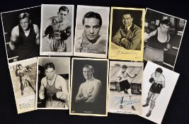 Collection of 1930s onwards Overseas World Boxing Prize fighters signed publicity postcards (6) to