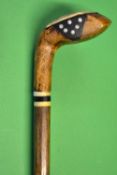 Interesting Sunday golf walking stick in the shape of a socket head spoon - triangular black face