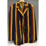 An interesting Walters of Oxford blue, red and gold striped cricket blazer - c/w Walters Oxford