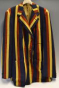 An interesting Walters of Oxford blue, red and gold striped cricket blazer - c/w Walters Oxford