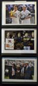 3x signed tennis photographs of 9x Wimbledon/Grand Slam winners to include Roger Federer and Andy