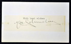 Max Schmeling original period boxing autograph - signed in ink and laid on card. Note: