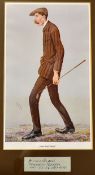 James Braid Vanity Fair Signed golf print display - titled James Braid "Jimmy" mounted with