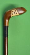 Fine E (Edwin) Sinclair Sunday golf walking stick - fitted with light stained socket head putter