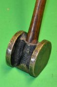 Garner Patent replica billiard triple face brass headed putter - comprising 2x circular brass