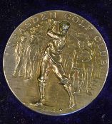 Rare Neasden Golf Club white metal medal - the obverse embossed with the Victorian Golfer and