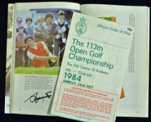 1984 Open Golf Championship programme signed by the winner Seve Ballesteros - played at St Andrews