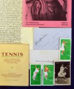 Helen Wills Moody and HW "Bunny" Austin autographs and other related ephemera - to include 2