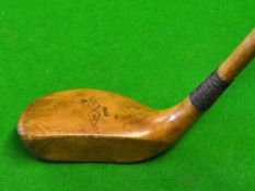 Forgan St Andrews Maxmo Patent golden beech wood mallet head putter - with heel and toe brass